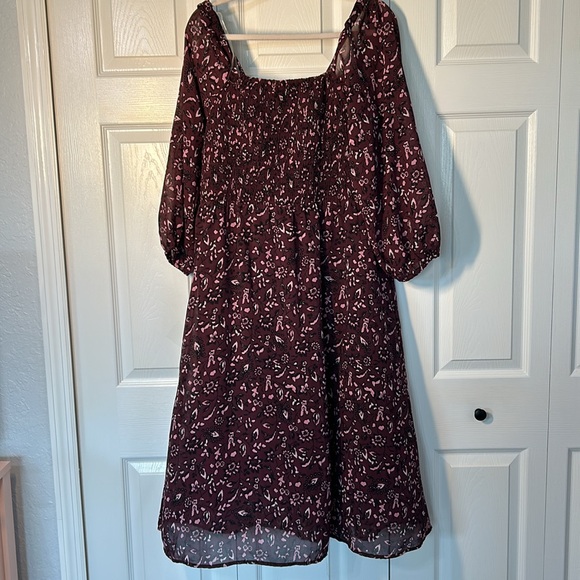 BEACH LUNCH LOUNGE Khaleesi Dress Womens Plus Size XXL Maroon Midi Boho Burgundy - Picture 3 of 17